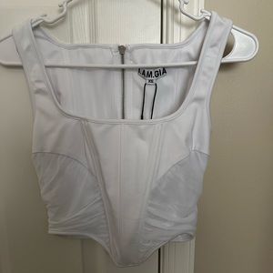 White crop top. Fits like a 4/Small